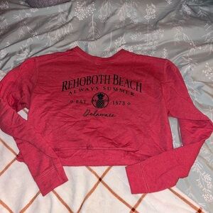 Red Rehoboth Beach Cropped Crewneck